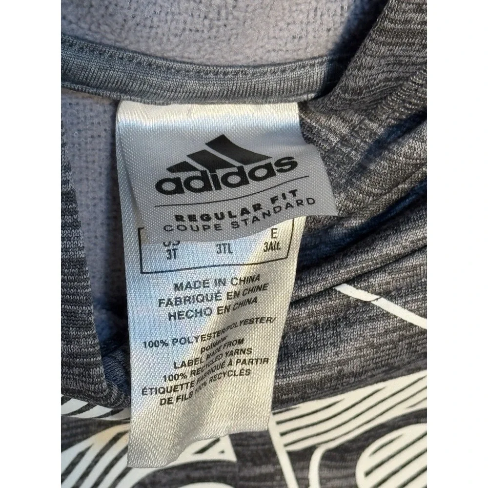 Adidas Toddler 3T‎ Hoodie Grey Pullover Sweatshirt Logo - Picture 13 of 13